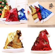 HSV Sequins Christmas Santa Hat Christmas Santa Clauses Hat Christmas Holiday Hat Double Color Flip 