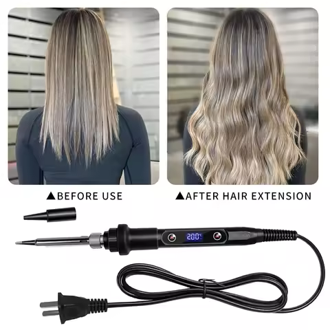 Digital Hair Extension Iron Machine for Keratin Tips, Professional DIY Bonding Tool with LCD Screen 
