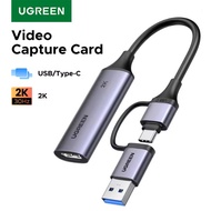 UGREEN Video Capture Card 4K HDMI to USB-A/C HDMI Video for PS5 Xbox Camera DVD Live Stream Record