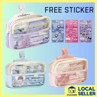 Transparent Pencil Cases Large Capacity Student Stationery Storage School Pencil Box Sanrio Kuromi Melody