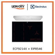 Electrolux ECF9214X 90cm UltimateTaste 300 fixed cooker hood+Electrolux EIP8546 80cm built-in flexi bridge induction hob