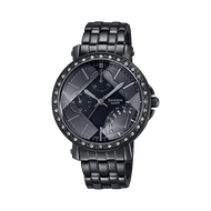 Casio Sheen (SHN-3011BB-1ADF) Black Stainless Steel Strap Date Display Watch for Women