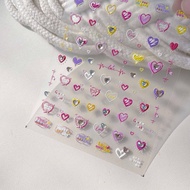 Tomoni nail sticker 5d heart loveDesign with gems