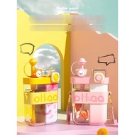 Double drink water bottle 800ML 2 in 1 (OTH441) kids