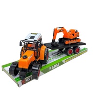 Toy Car Tractor Carrying A Backhoe No.678-4