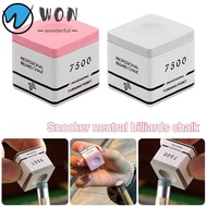 WON Snooker Neutral Pool Chalk, Square Pink/Grey TP7500 Billiard Chalk, Professional Fine Powder Non