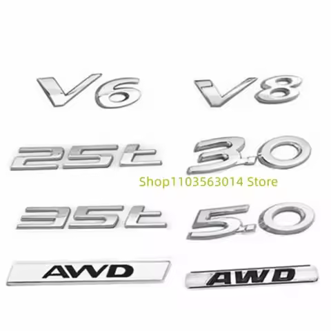 Letter Emblem Chrome Gloss Black ABS 3.0 5.0 V6 V8 20T 25T 30T 35T for XJ F-TYPE F-PACE E-PACE Badge