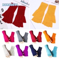 BORAGE44 Knitted Gloves, Thicken Half Finger Long Mitten, Fashion Windproof Warm Thermal Fingerless 