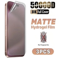 3Pcs Full Cover Matte Hydrogel Film for iPhone 16 15 Pro Max 15 14 Plus Screen Protector For iPhone