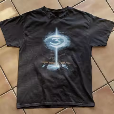 Retro Halo 3 Logo T-shirt Retro Y2K Game Pattern T-shirt Player T-shirt Unisex streetwear oversized 