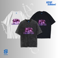 SANZ kpop IVE oversize & slimfit stonewash washed tshirt black white longsleeve IVE CONCERT-5