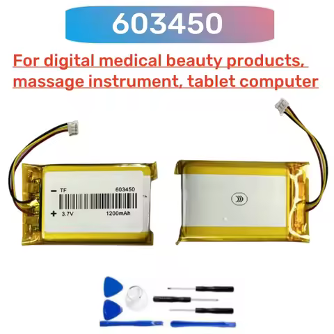 3.7V Li Po 603450 Batteries 1200mAh Lithium Polymer Battery for Beauty Instruments Bluetooth Headset