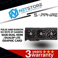 SAPPHIRE PULSE AMD RADEON RX 9070 XT GAMING 16GB DUAL HDMI/DUAL DP LITE GRAPHIC CARD - 11348-03-20G