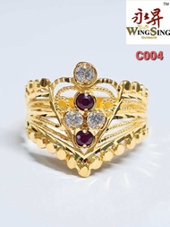 Wing Sing 916 Gold Emperors Crown Ring / Cincin Emas 916 (C004)