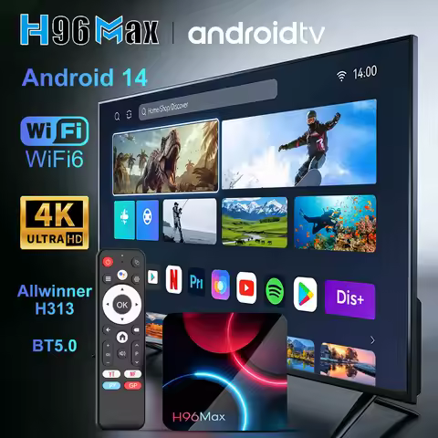 H96 MAX H313 Smart TV Box Android 14 4K Ultra HD WiFi 6 Streaming Media Player Quad-Core Cortex-A53 