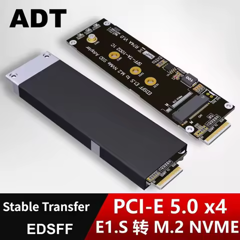 PCI-e X4 5.0 EDSFF E1.S to M.2 for NVMe Adapter Extension Riser Card EDSFF E1.S to M.2 Key M SSD GEN