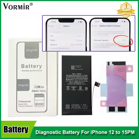 5pcs Vormir Diagnostic Battery Show Genuine Parts 100% Healthy No Message Pop Up For iPhone 12 13min