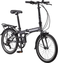 Schwinn Adapt U Folding Foldable Adult Bicycle Bike, 20 Inch Wheels, 7 Speed Shimano Gears, Steel Bl