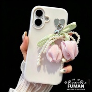 Sweet 3D Pearl Tulip 2 in1 Phone Case For iTel S26 Ultra S25 Ultra S23 Plus P65 P55 P40 Plus RS4 S23