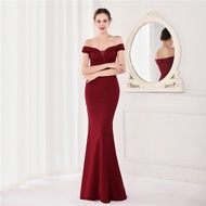 Plus Size Formal Civil Wedding Dress for WOmen on Sale Long Mermaid Evening Dinner Gown for ninang P