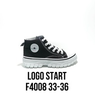 SNEAKERS FOR & NICE SPORT KIDS WOMEN BLACK || SEPATU CEWEK HITAM TINGGI || SEPATU SEKOLAH ANAK PEREM