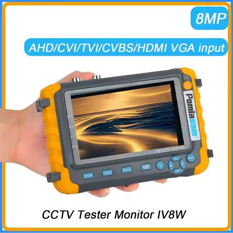 IV8C IV8W CCTV Tester 5Inch Monitor HDMI/VGA Input CVBS 8MP AHD/CVI/TVI 4-In-1 Camera Tester Portabl