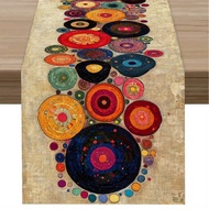 1pc Abstract Art Table Runner - Vibrant Swirl Pattern, Machine-Washable Line, 13x35.4/47.2/63/72/78.