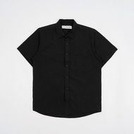 KEMEJA Schouten Basic Shirt Oxford Short Sleeve Black - Men's Casual Oxford Shirt