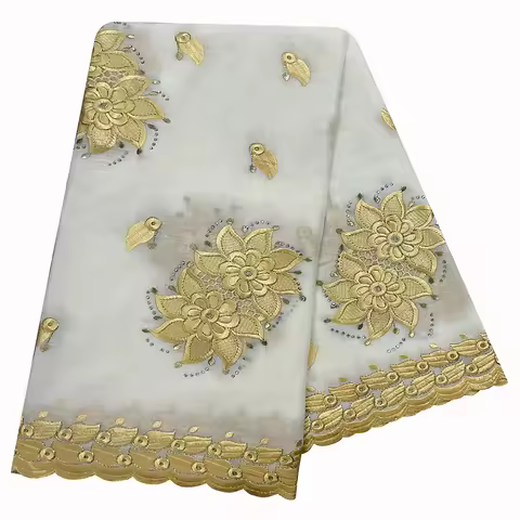 High Quality 100% Cotton Fabric Rayon Cotton Thread Eembroidered Scarf African Women Hijab Muslim Sc