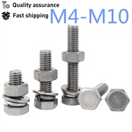 T TA2 Pure Titanium Hexagon Screw Nut Flat Washer Set M4-M10 Daquan Extension Screw Elastic Washer B
