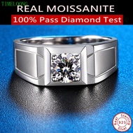 5CT Real Moissanite Men Ring 925 Sterling Silver With GRA Certificate 6.5MM Round Cut Diamond for Wo