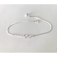 Infinity Anklet 925 Sterling Silver Real Jewelry Silver Anklet 925 Original