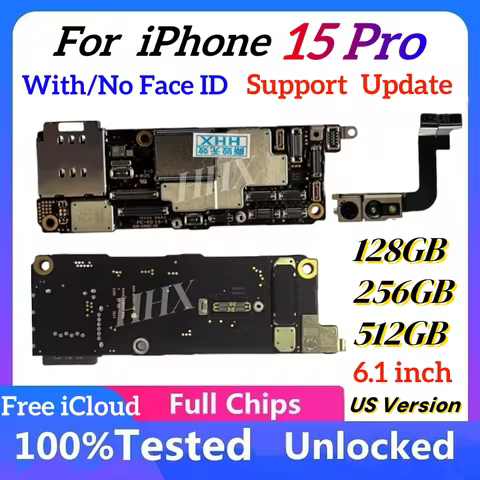Fully Tested Authentic Motherboard For iPhone 15 Pro 512 128 256GB Unlocked Mainboard With Face ID C