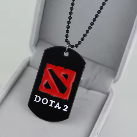 Dota 2 Game Necklace Fashion Personality Mobile Scroll Logo Tag Pendant for Fans Creative Jewelry Ac
