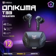 LAYAR ONIKUMA T33 Black Bluetooth Headset V5.1 TWS Gaming Earphone Ello gadget - Wireless Bluetooth 