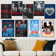 Singer Lady Gaga Die with a smile B-Bruno Mars P Poster Home Prints Wall Decoration Living Room Pain