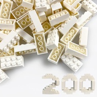 200 Piece Classic Building Bricks, 2x4 Bulk Bricks STEM Creative Building Toys, White(Samll Bricks, 