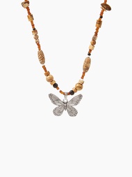 Cider Butterfly Beaded Necklace