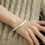 Jewelry999.9Unique National Trend Niche Handmade Women's Silver Bracelet Open Horseshoe Gold Fortune