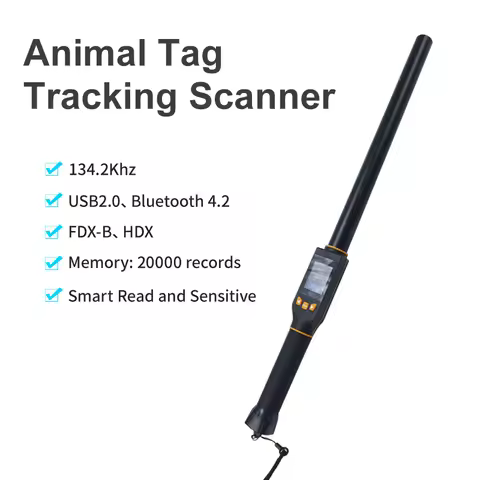134.2Khz FDX-B HDX Animal Chip Reader USB2.0 and BT4.2 Animal Ear Tag Tracking Scanner Provide PC So