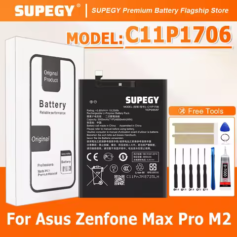 2026 Years C11P1706 Battery For Asus Zenfone Max Pro M2 ZB631KL ZB633KL X01BDA Original Capacity Mob