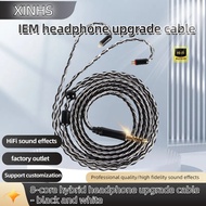 XINHS-51 8 แกน 5N คริสตัลเดี่ยวทองแดงชุบเงินลวดหูฟังอัพเกรดสายเคเบิล 2.5 / 3.5 / 4.4 มม. ปลั๊กเหมาะส