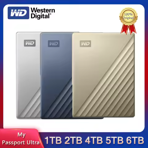 Western Digital My Passport Ultra 1TB 2TB 4TB 5TB 6TB External Hard Drive HDD 2.5 Inch HDD Type C En
