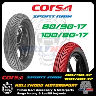 CORSA SPORT RAIN TIUBLESS TYRE COMBO 80/90-17 + 100/80-17 FOR SYM VF3i 185 HONDA RS150 RS-X150 Y15 Y