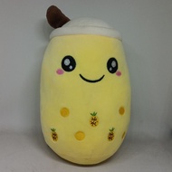 Bright yellow boba doll with pineapple motif, fun claw 22cm