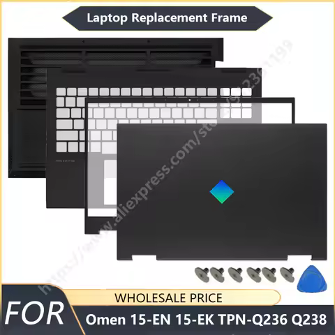 New For HP Omen 15-EN 15-EK TPN-Q236 Q238 LCD Back Cover/Bezel/Palmrest/Bottom Case Hinge