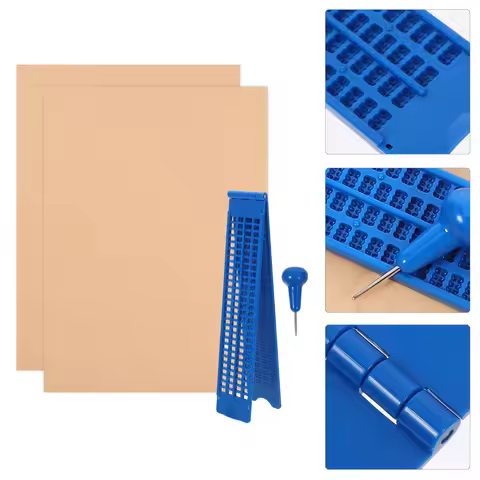 27 Lines 30 Cells Braille Writing Board Plastic Lightweight Portable Stylus Pen Green Color 2 Sheets