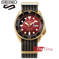 (ผ่อนชำระ สูงสุด 10 เดือน) SEIKO 5 SPORTS AUTOMATIC Brian May Limited Edition นาฬิกาข้อมือผู้ชาย สายผ้า รุ่น SRPH80K / SRPH80K1 (Red/Gold)