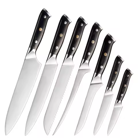 Razor-sharp 5CR15 stainless steel kitchen knife 1-5PCS set practical chef's knife boning knife black