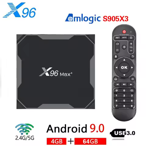 X96 Max Plus Smart TV Box Android 9.0 Amlogic S905X3 Quad Core 4GB 32GB 64GB 2.4G&5.0G Wifi BT4.0 4K